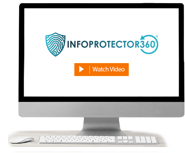 Computer screen contains a video about InfoProtector 360. Click for more details.